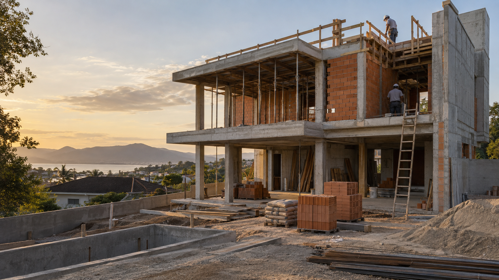 Construção residencial em andamento