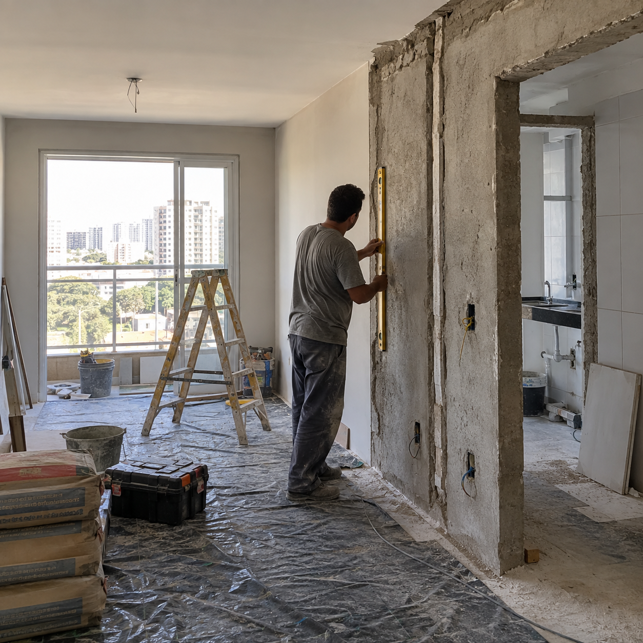 Reforma residencial em andamento