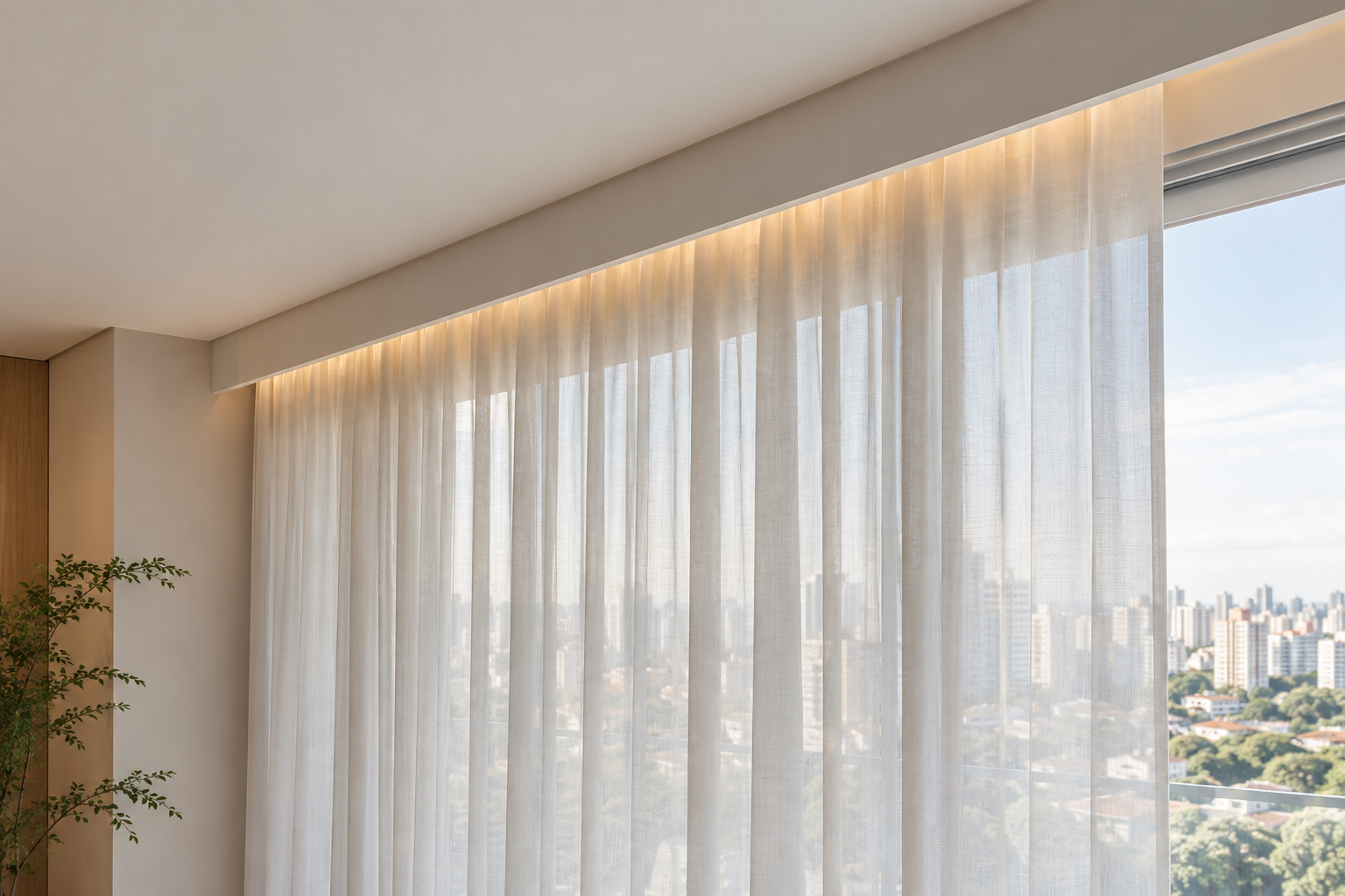 Cortineiro embutido em drywall finalizado